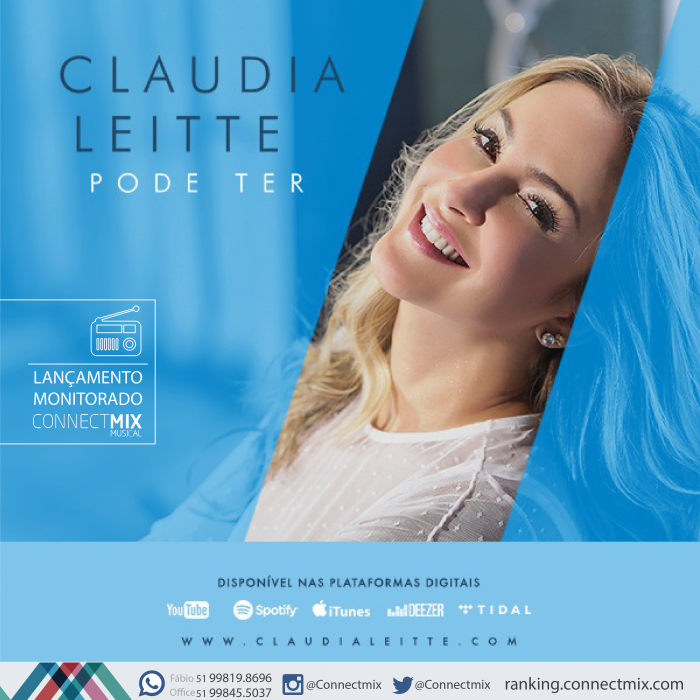 A cantora Claudia Leitte lançou na última quinta-feira 12, o clipe de seu novo single "Pode Ter".  A música foi muito requisitada pelo público e chega ganhando a cena nas rádios de todo o Brasil. O monitoramento do lançamento musical é da Connectmix.
